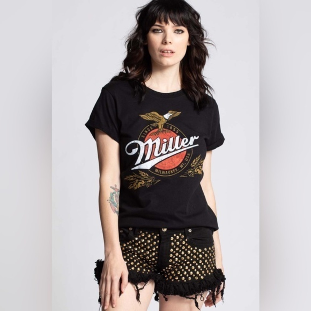Classic Miller Genuin Draft Beer T-shirt Recycled Karma Black